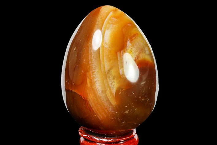 Colorful, Polished Carnelian Agate Egg - Madagascar #156577